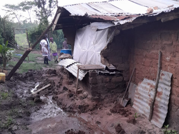 A home destroyed by floods at Katelembo in Machakos County on April 28, 2024