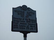 Director of the Women's Army Corps, 1945-1947. First woman honored with Legion of Merit, 1944. Grave 175 yds. S.Plaque via North Carolina Highway Historical Marker Program, and is used with their...