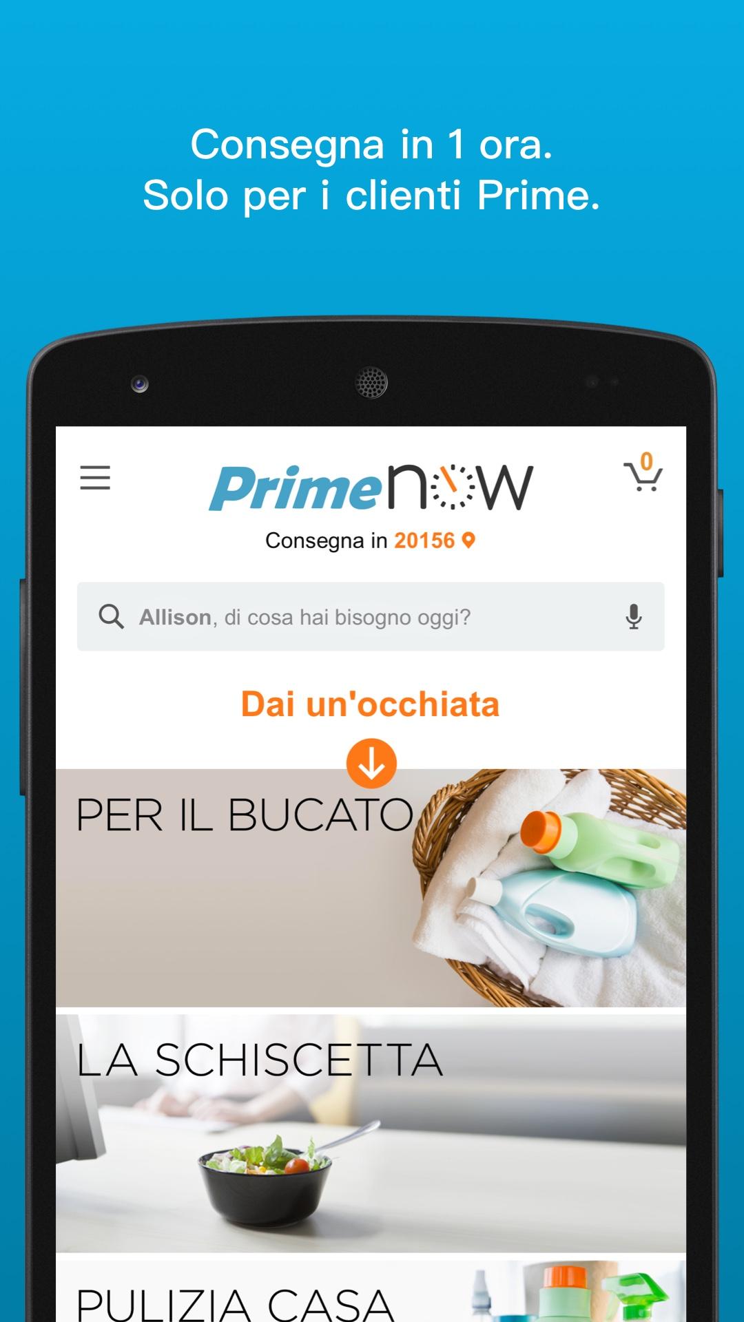 Android application Amazon Prime Now screenshort