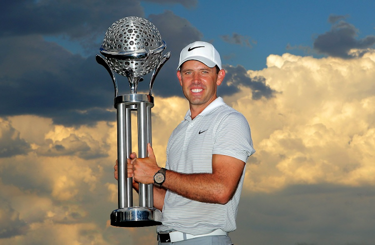 Charl Schwartzel poses with his trophy at 2016 Tshwane Open at Pretoria Country Club on Sunday. Picture: GALLO IMAGES/PETRI OESCHGER