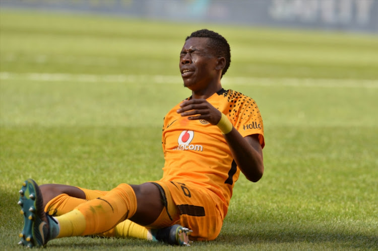 Kaizer Chiefs' Zimbabwean defenderTeenage Hadebe in pain during the Absa Premiership match against Chippa United at FNB Stadium on April 07, 2018 in Johannesburg, South Africa.