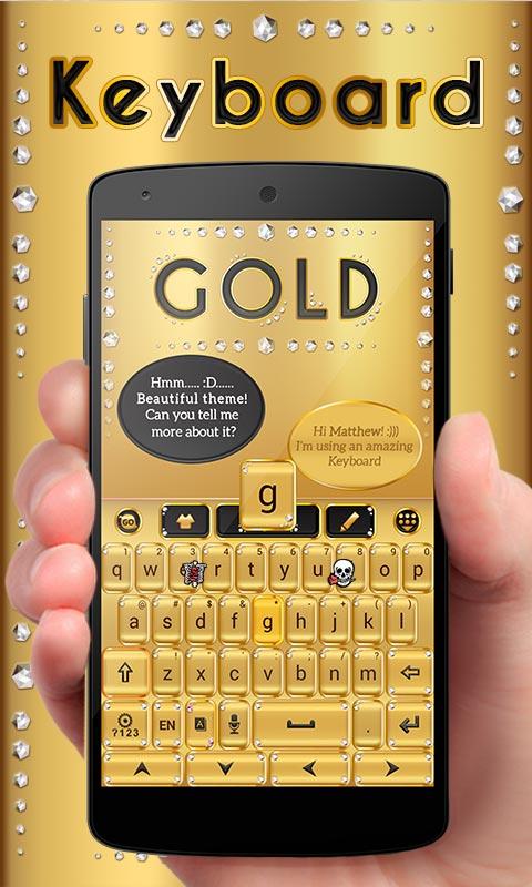Android application gold go keyboard theme screenshort