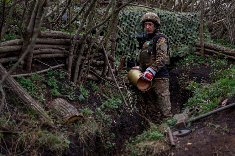 A serviceman of an artillery unit of the Armed Forces of Ukraine Mykhailo near a front line at an undisclosed location in Donetsk region, Ukraine, November 4 2023. Picture: ALINA SMUTKO/REUTERS