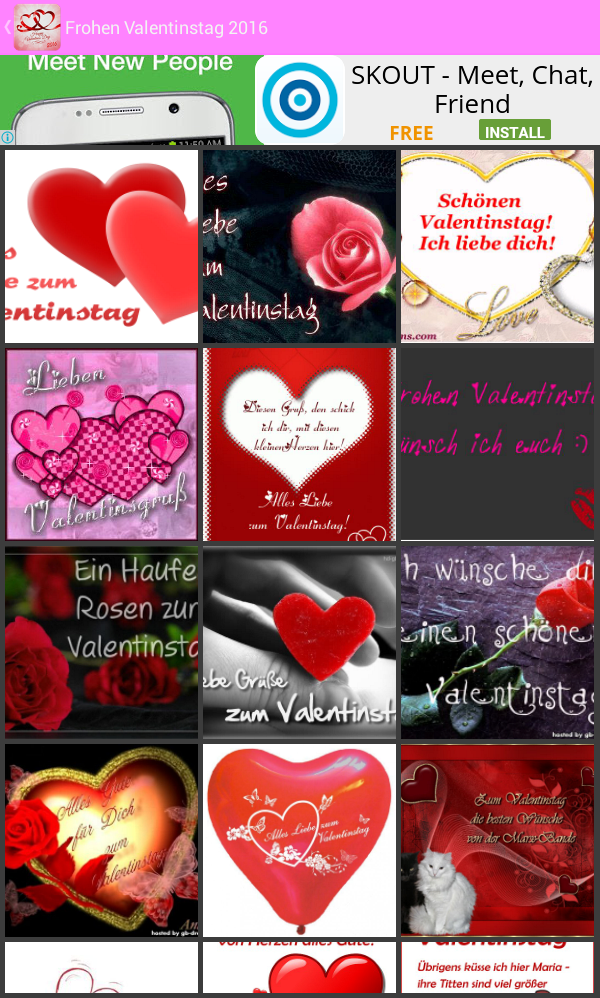 Android application Happy Valentine's Day screenshort