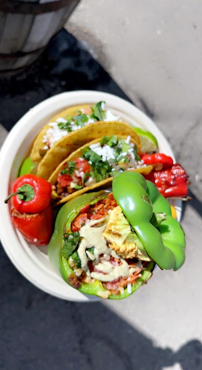 Mushroom Tacos & Stuffed Bell Pepper