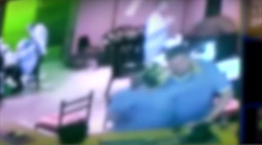 An identified former Free State rugby player is seen on this blurred YouTube screen grab head-butting a woman in a Bloemfontein pub on 8 April 2016.