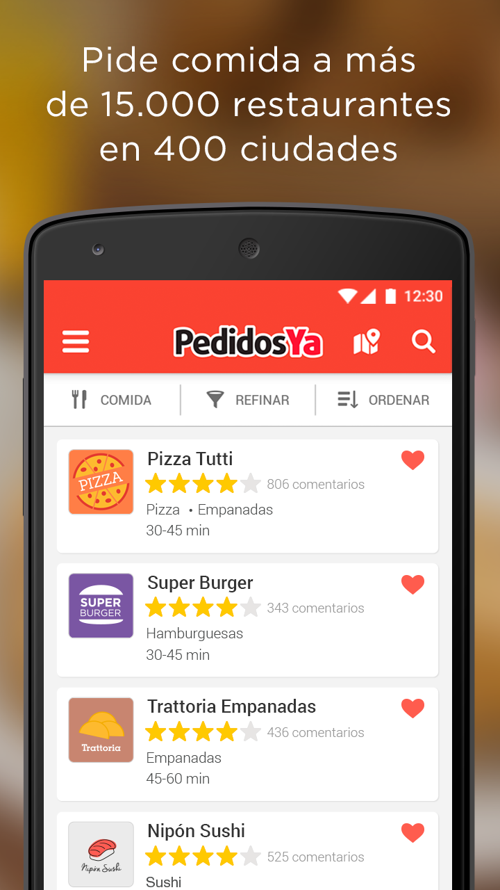 Android application PedidosYa - Delivery Online screenshort