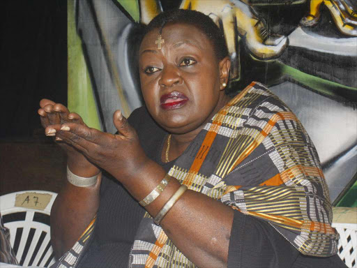 A file photo of Achieng' Abura addressing a press conference on Truth, Justice and Reconciliation in Nairobi on April 19, 2016 Photo/File