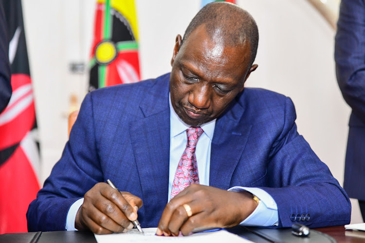 President William Ruto assents to the Finance Bill, 2023 at State House on June 26, 2023