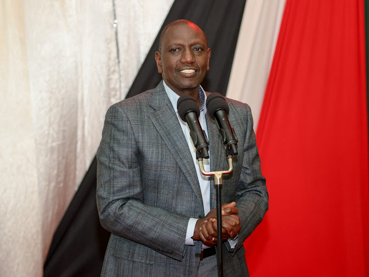 President William Ruto speaking during a dinner at Kisii State House Lodge on March 23, 2023