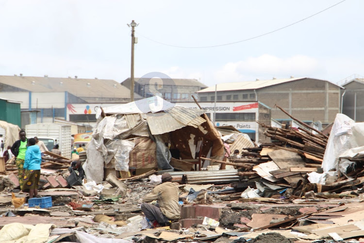 Section of the areas were the houses were demolished at Mukuru kwa Reuben on May 6, 2024.