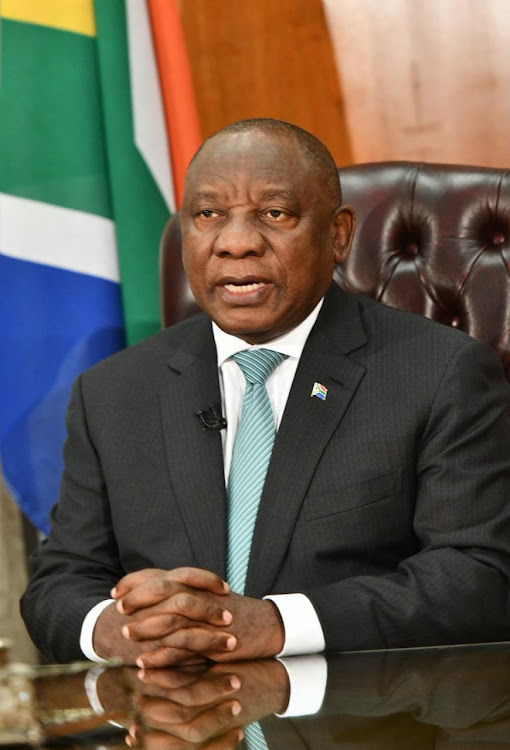 President Cyril Ramaphosa addressing the nation on Thursday evening.