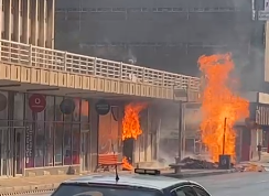 Fire in Braamfontein, Johannesburg, on September 5 2023. Picture: TWITTER/SCREENGRAB.