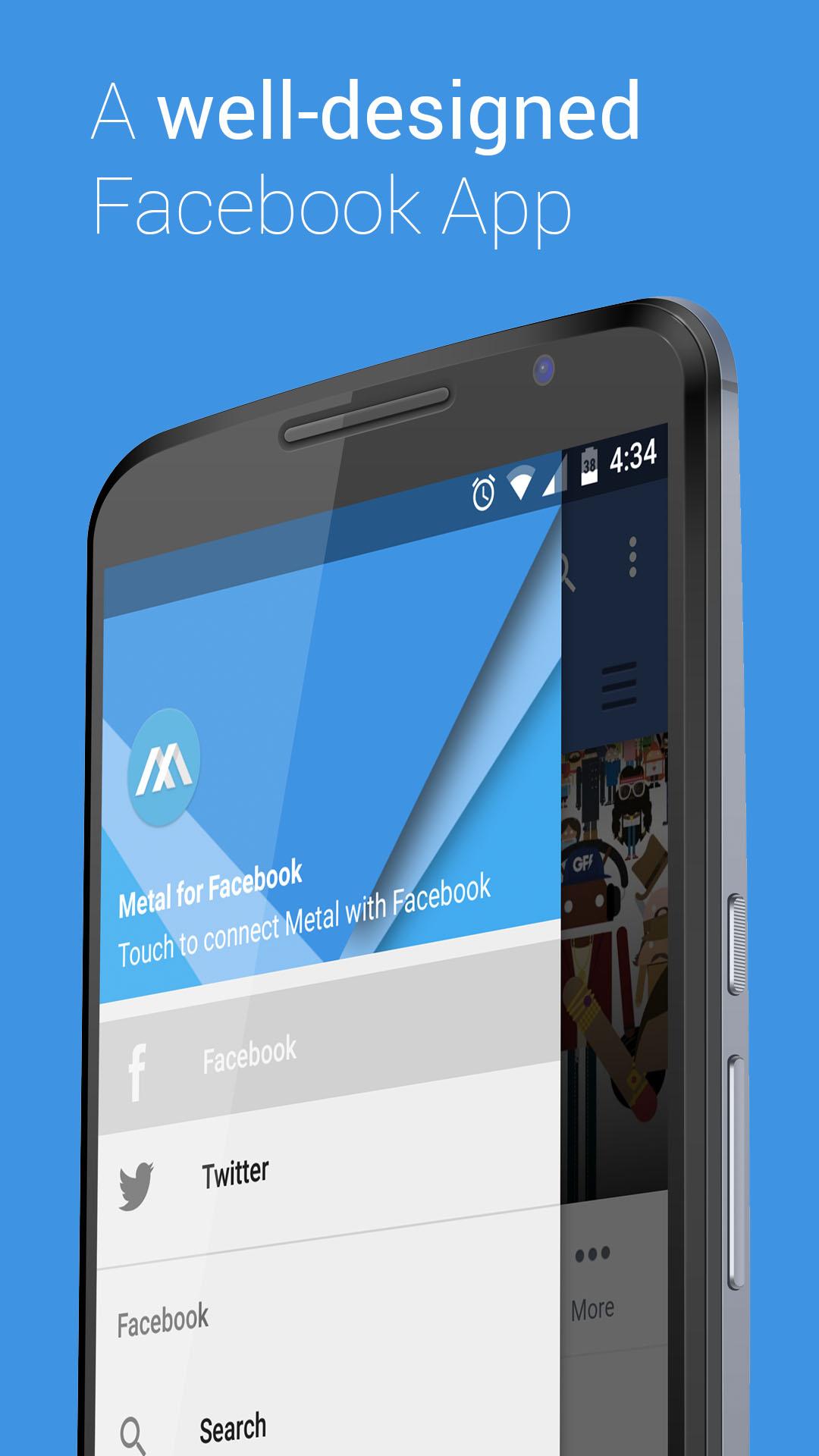 Android application Metal for Facebook & Twitter screenshort