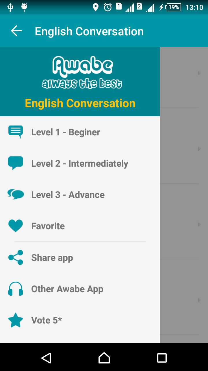 Android application English conversation daily screenshort