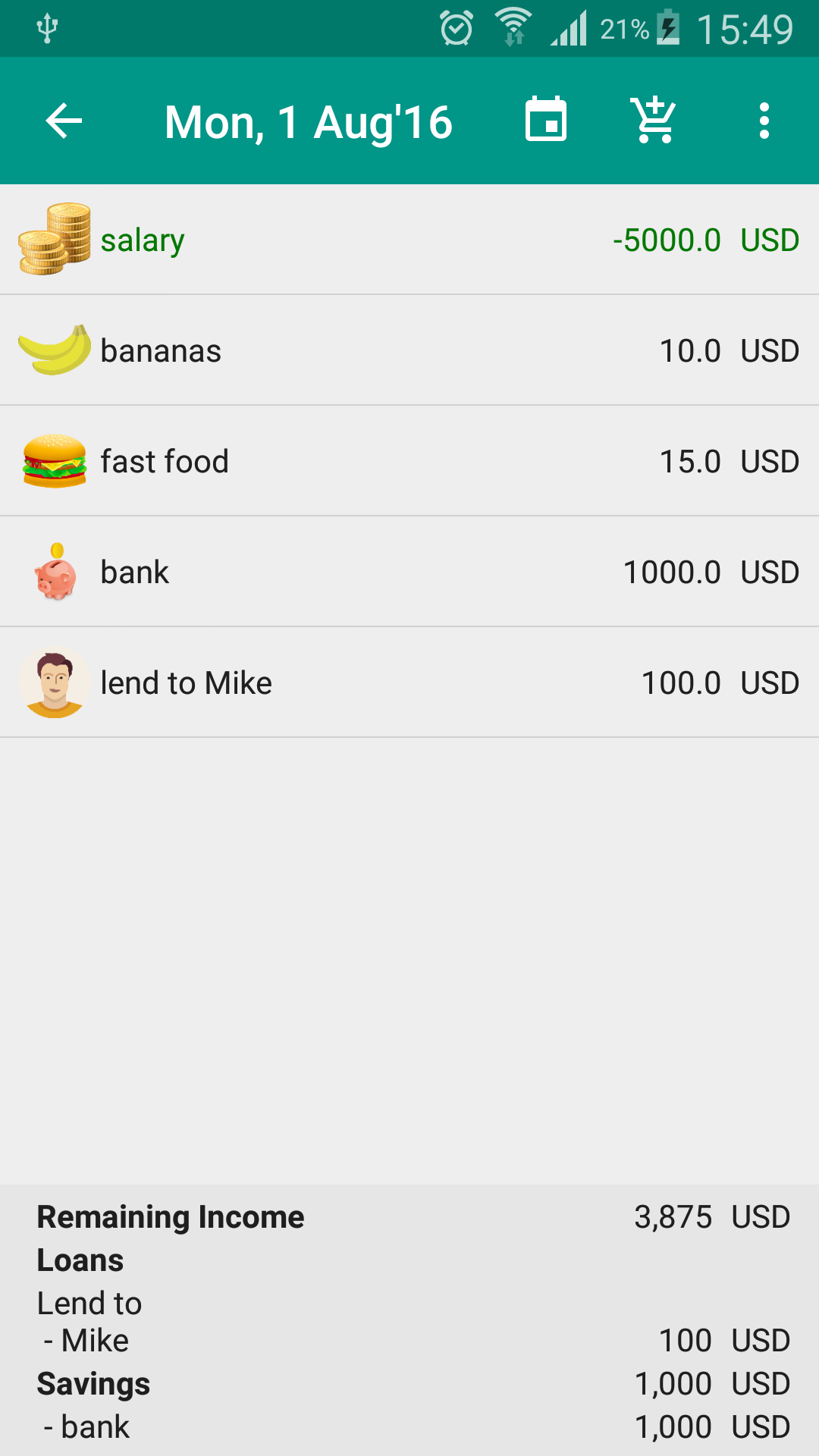 Android application Family Shared Expenses Manager screenshort