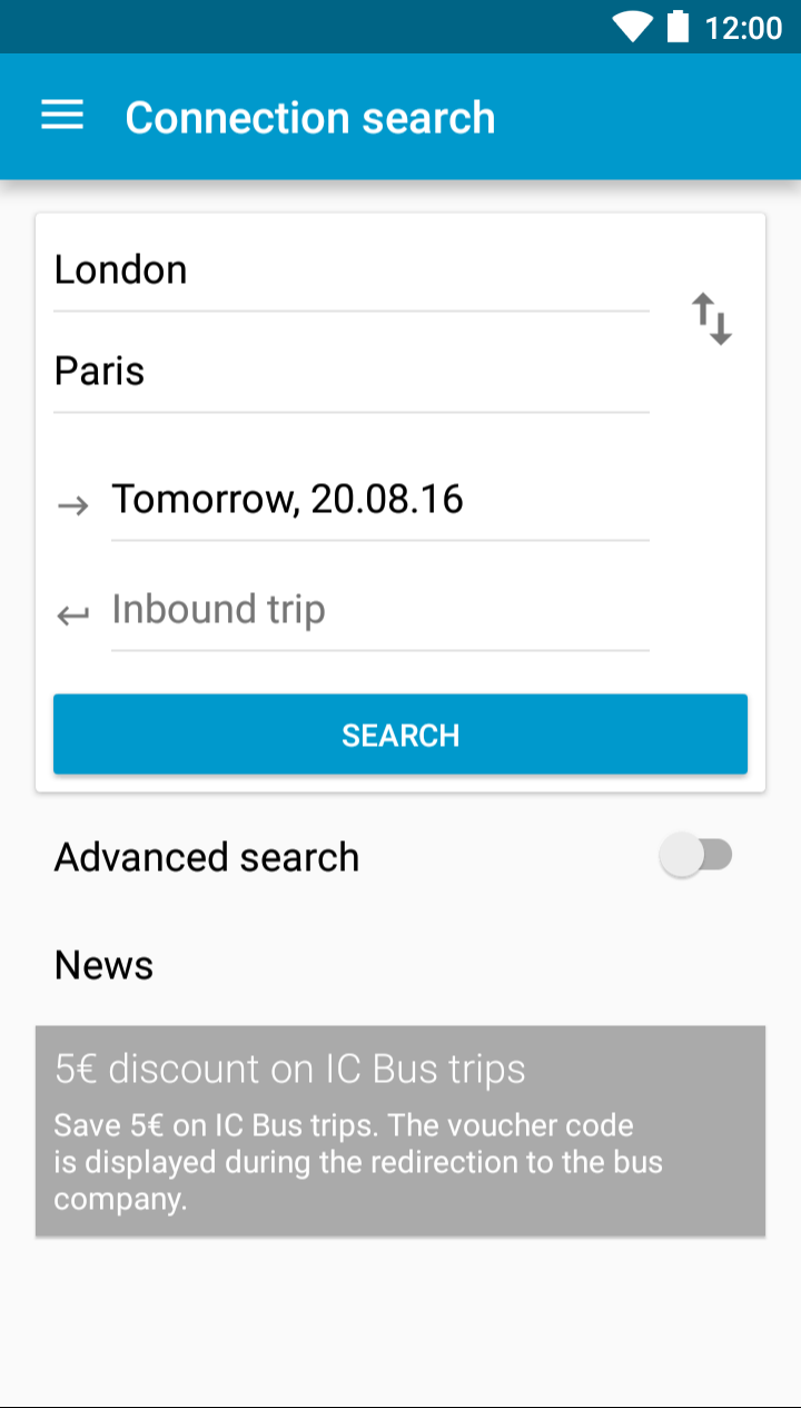 Android application Busradar: Bus Trip App screenshort