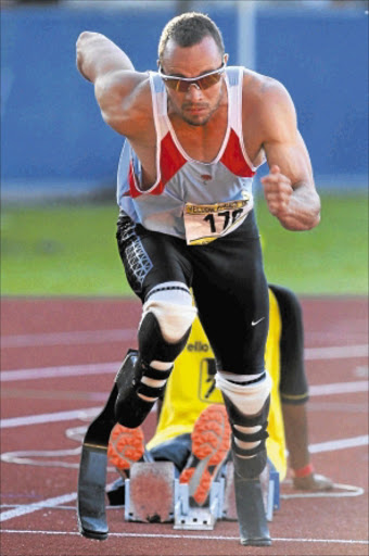 SELF-MOTIVATED: Oscar Pistorius during day one of the Yellow Pages South African Senior Championship at Nelson Mandela Metropolitan University in Port Elizabeth recently. Photo: Gallo Images