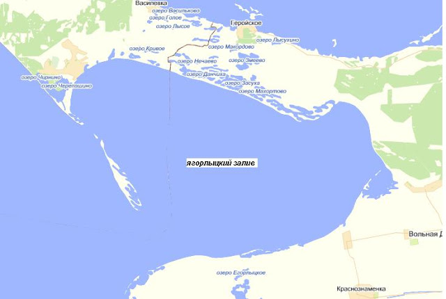 Ягорлыцкий залив. Карта