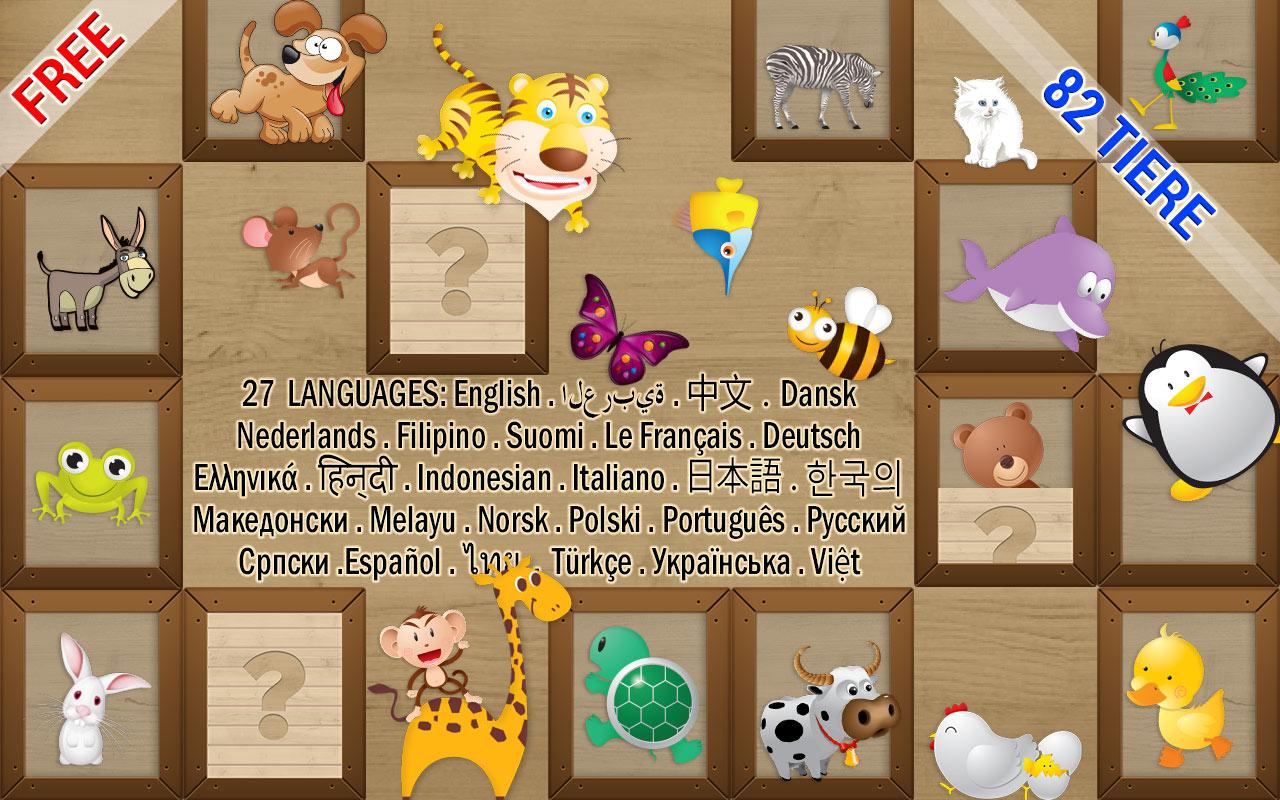 Android application Mind game for kids - Animals screenshort