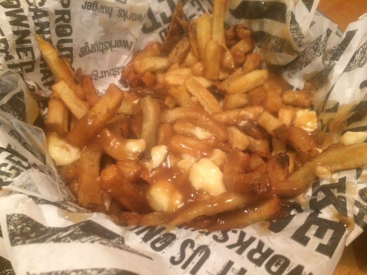Glutenfree poutine (so good it was half devoured before we remembered to get a pic, oops!)