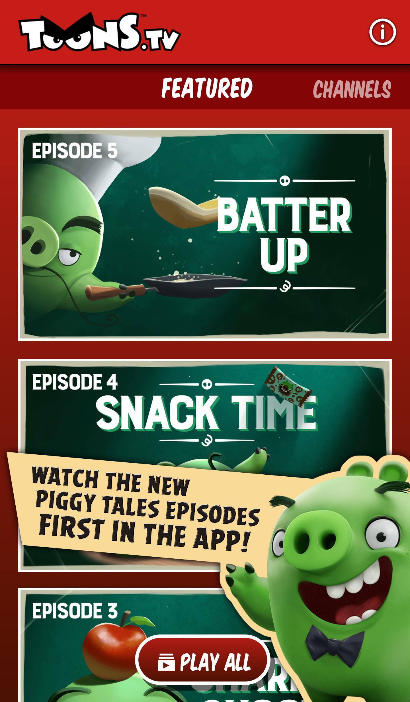 Android application ToonsTV: Angry Birds video app screenshort