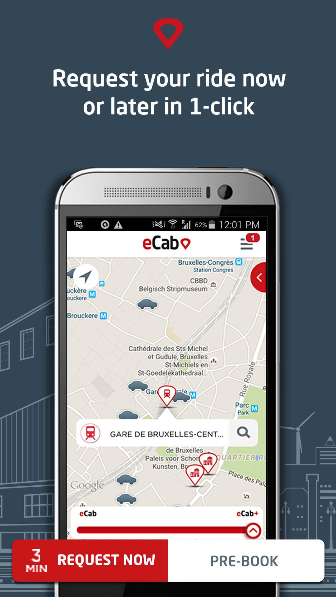 Android application eCab, the new taxi experience screenshort
