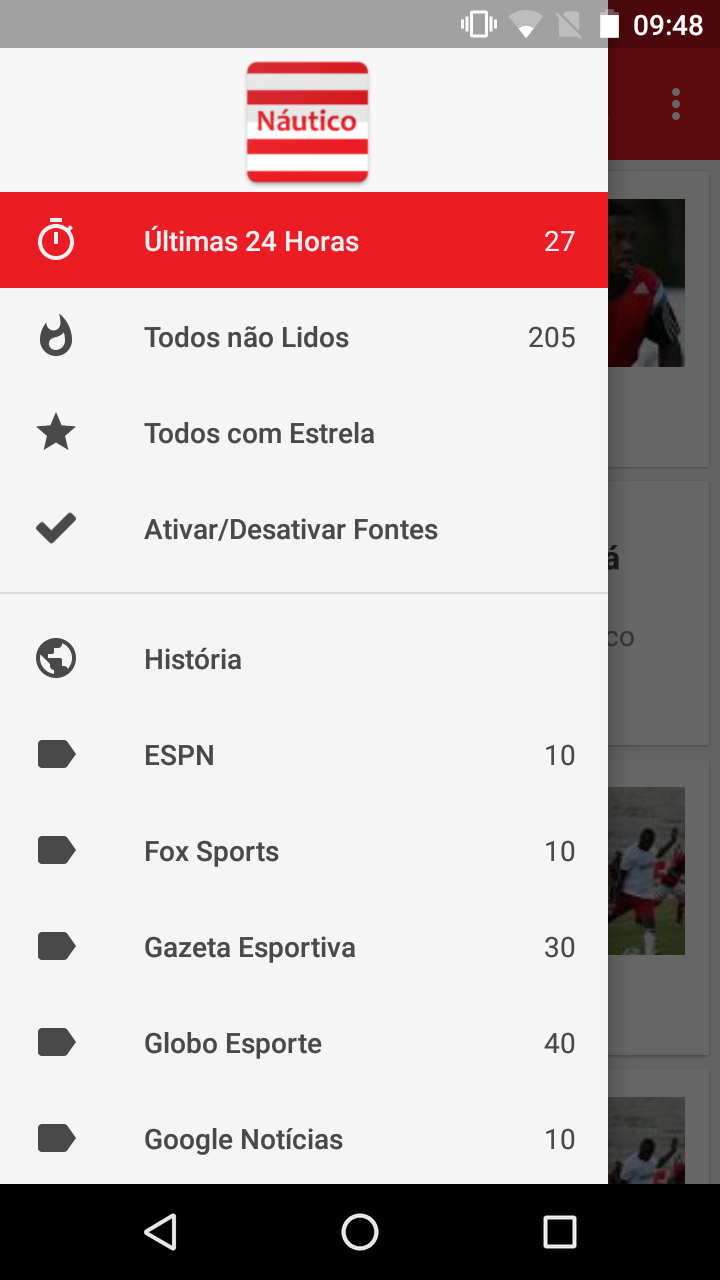 Android application Notícias do Náutico screenshort