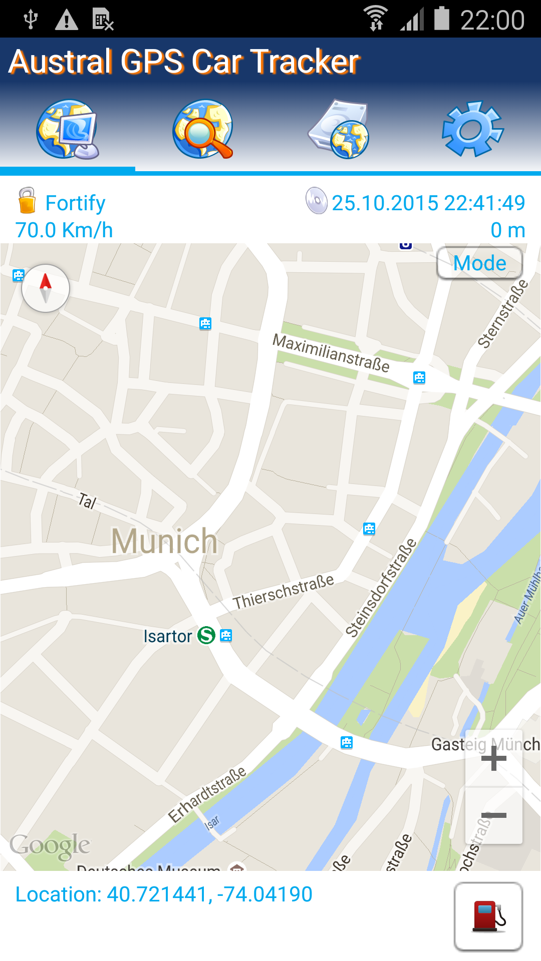 Android application GPS Tracker Car TK SMS screenshort