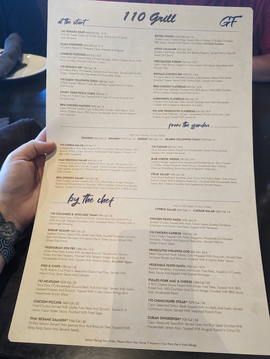 GF menu