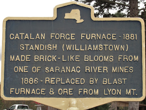 Catalan Forge Furnace - 1881 Standish (Williamstown) Made Brick-Like Blooms From One of Saranac River Mines 1886 - Replaced By Blast Furnace & Ore From Lyon Mt. (Standish, New York, Photo Alan R Reno)