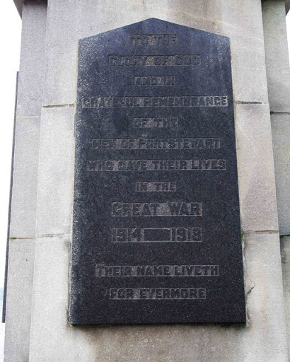 The plaque reads:- To the glory of God and in grateful remembrance of the men of Portstewart who gave their lives in the Great War 1914 - 1918. Their name liveth for evermore". See also:- C8138 :...