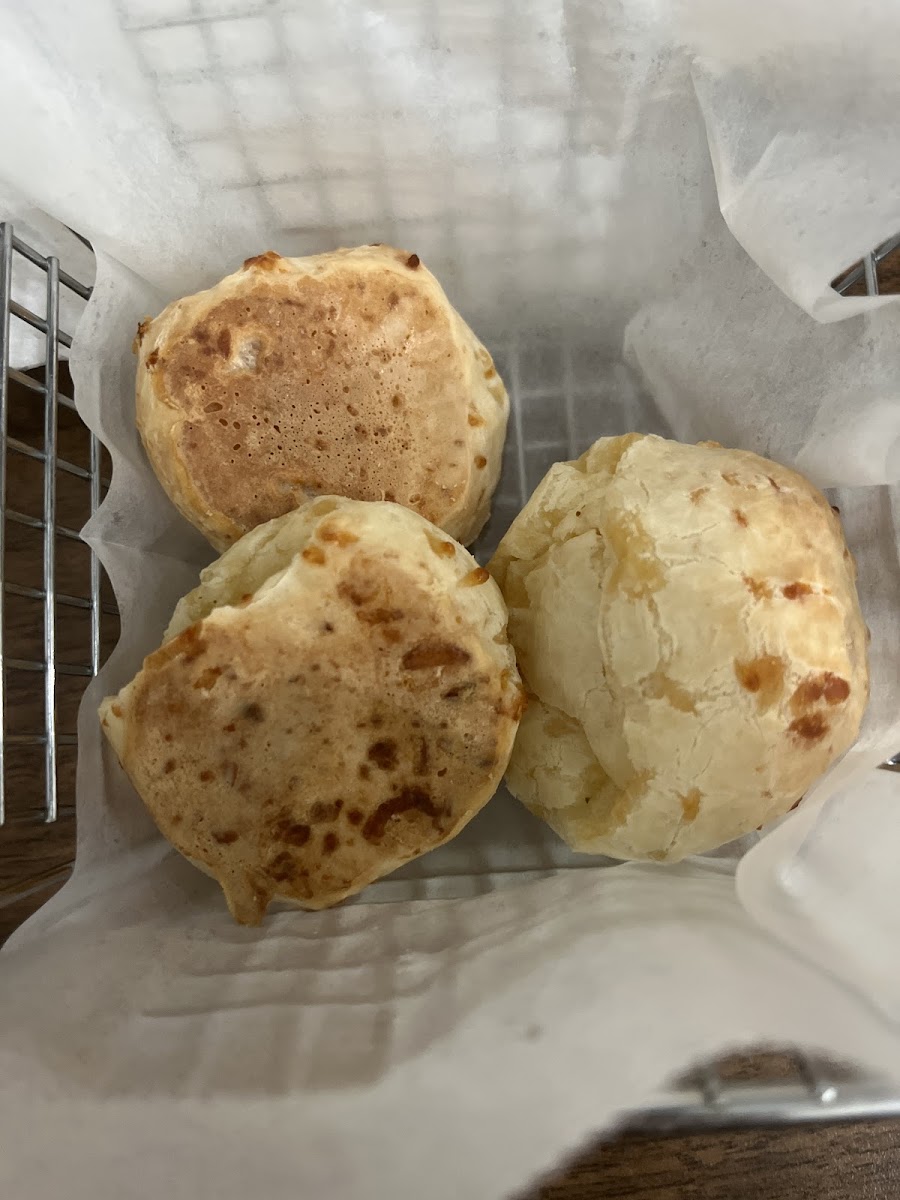 Cheese bread (not pictured: half of them bc they were that good!)