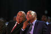 Pravin Gordhan and President Jacob Zuma at a conference in 2015, when Gordhan was minister of co-operative governance.