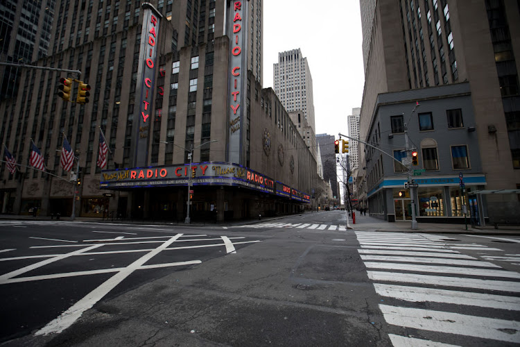 Empty streets in New York City.