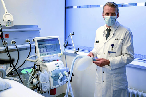 SA has launched an international search for ventilators like this one being demonstrated at a hospital in Hamburg, Germany. Because Covid-19 attacks the lungs, ventilators are essential in treating patients with severe symptoms.