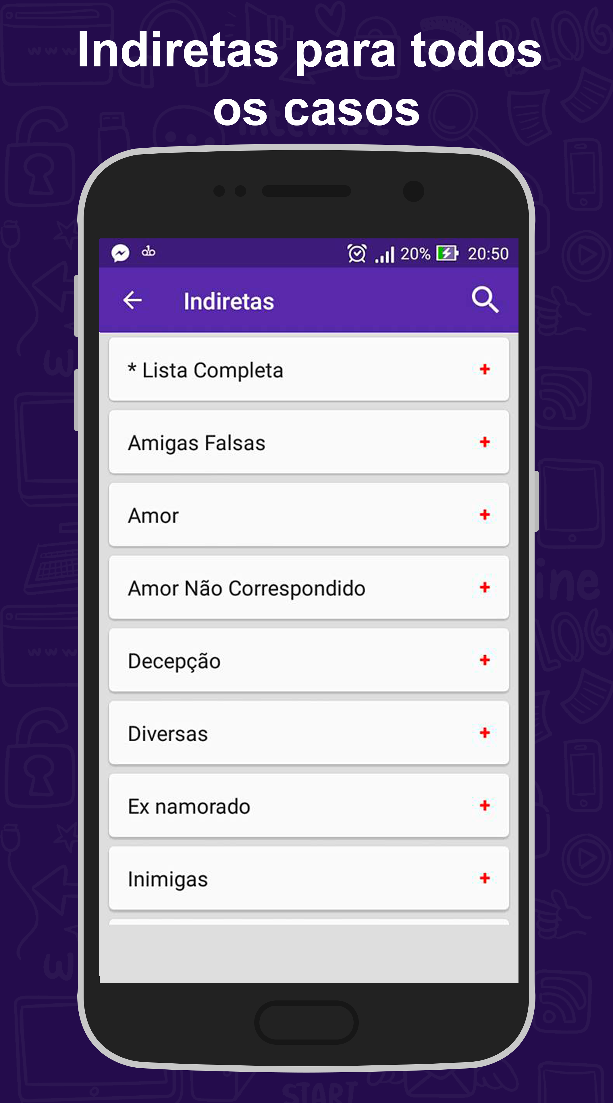 Android application Frases de Indiretas screenshort