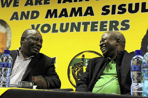 President Cyril Ramaphosa and Deputy President David Mabuza at the NEC meeting where the ANC's regional conferences were postponed.