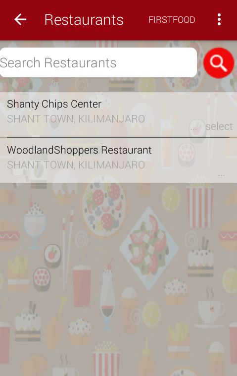 Android application First food screenshort