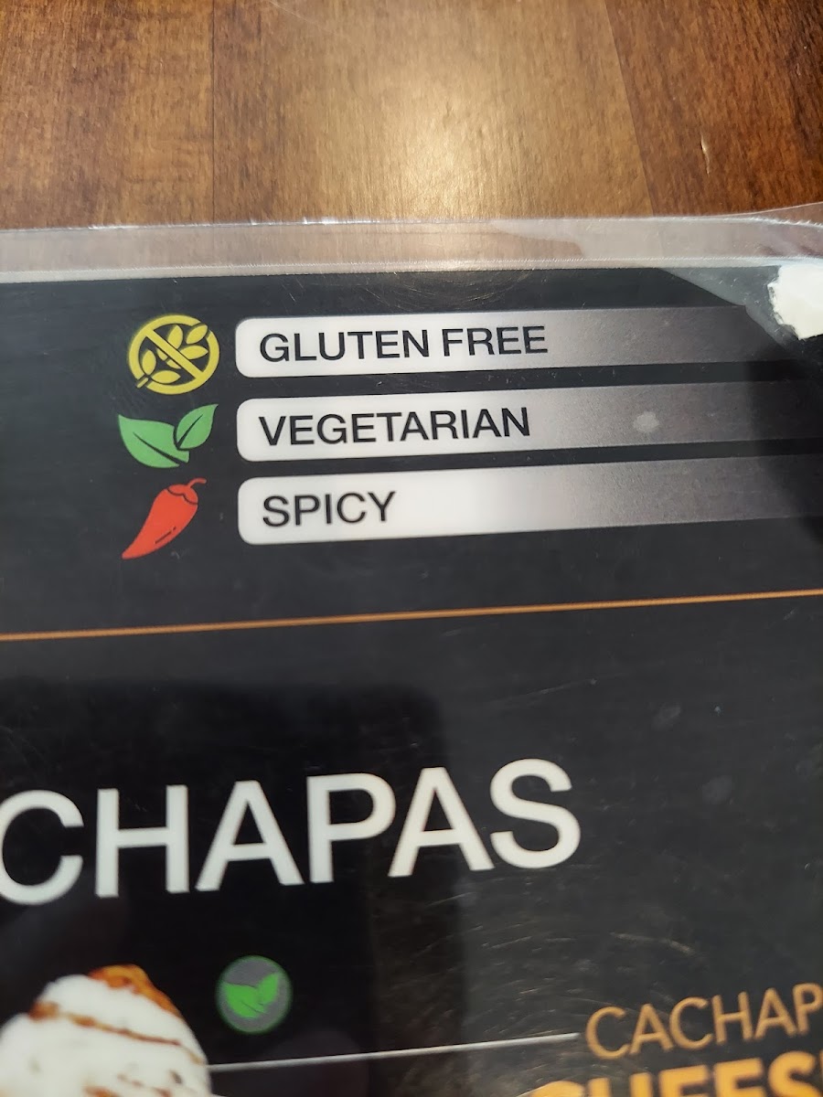 Arepitas gluten-free menu