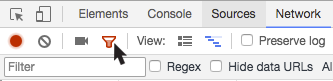 Chrome Developer Tools with Network filters
