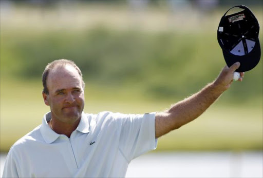 France's Thomas Levet reacts after his putt from the eighteenth hole during the French Open golf tournament at the Golf National course in Saint-Quentin-en-Yvelines, near Paris July 2, 2011