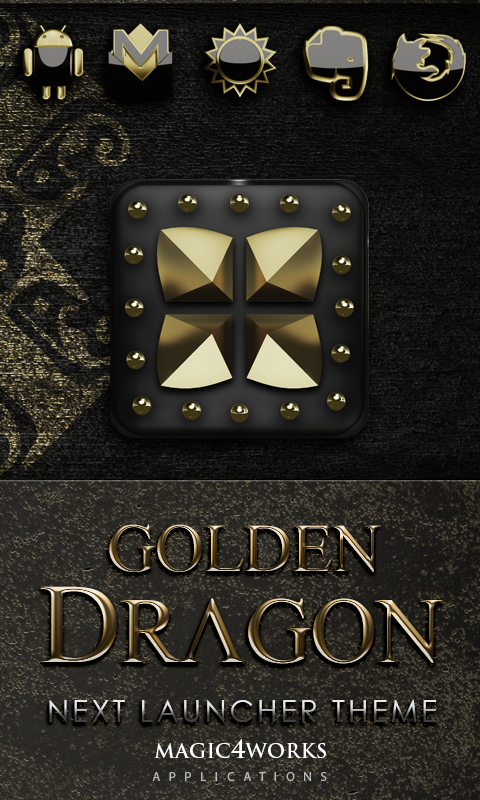 Android application Gold Drago Next Launcher theme screenshort