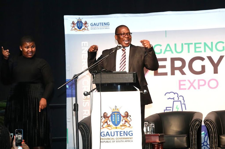 Gauteng premier Panyaza Lesufi speaks at the province's energy indaba.