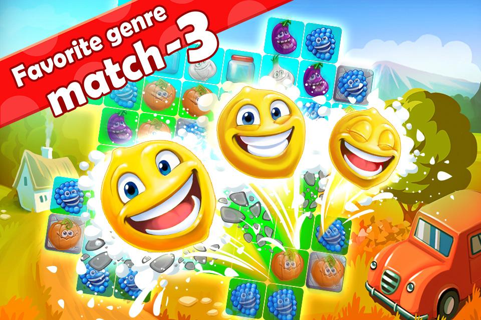 Android application Funny Farm match 3 Puzzle game! screenshort