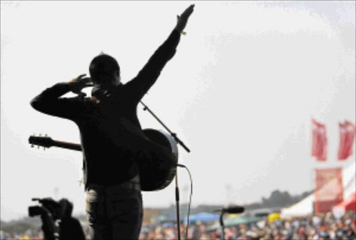 IN DEMAND: Kahn Morbee, lead singer of the rock band Parlotones, at the Joburg Day Music Festival. Photo: TEBOGO LETSIE
