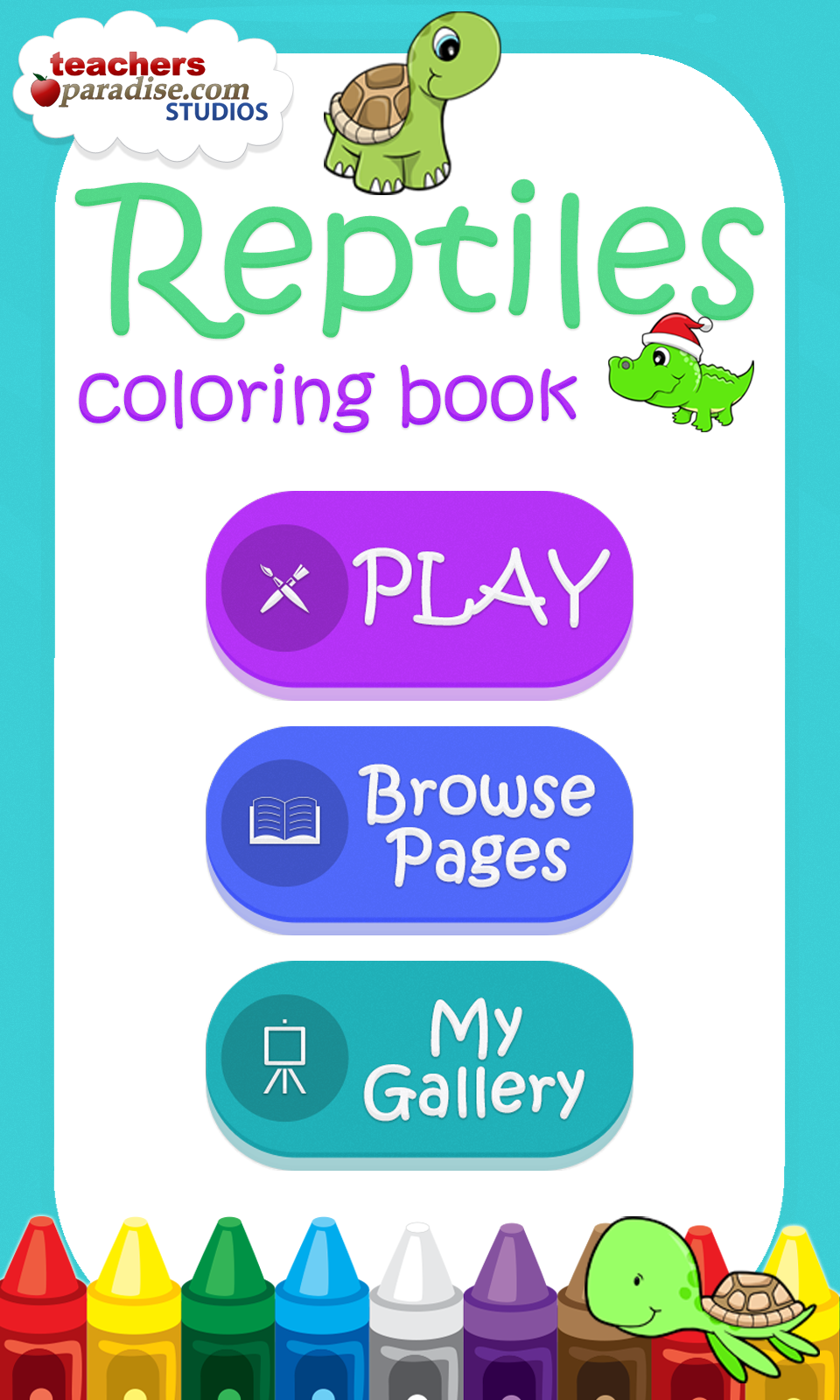 Android application Reptiles Coloring Book & Game screenshort