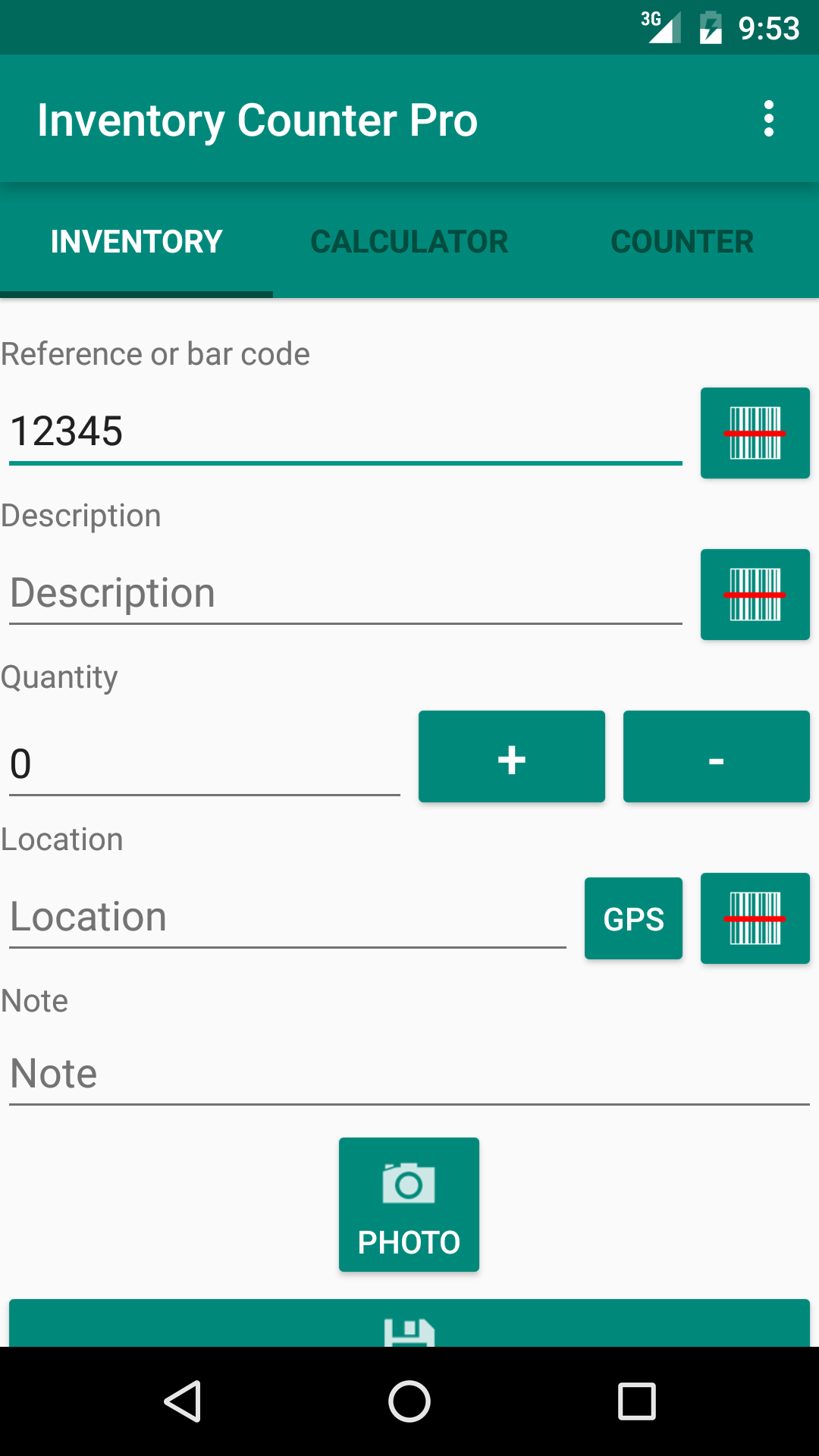Android application Inventory Counter Pro screenshort