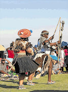 Edward Zuma and his bride, Phumelele Shange, celebrate at their traditional wedding last year Picture: JACKIE CLAUSEN