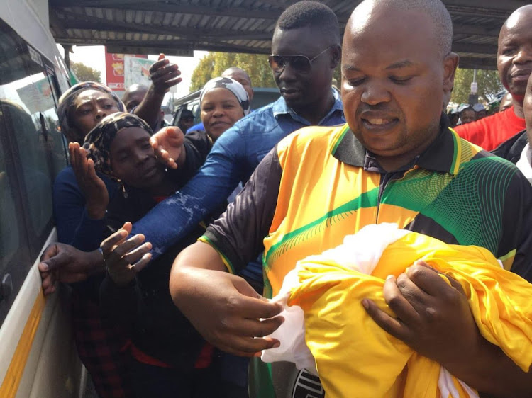 ANCYL president Collen Maine, right, on the 2019 election campaign trail in Daveyton, Ekurhuleni.